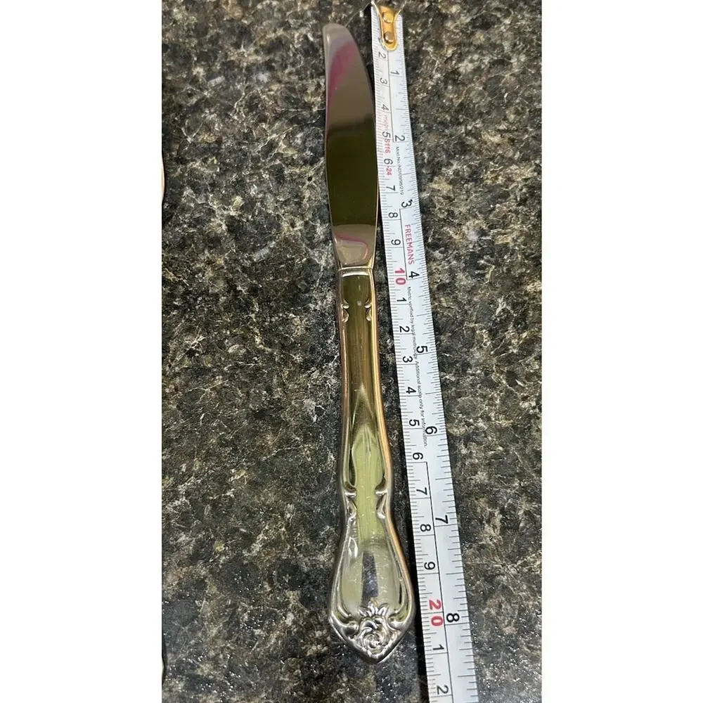1881 Rogers Oneida Ltd True Arbor Rose Set of 4 Dinner Knives Stainless Flatware